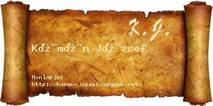 Kámán József névjegykártya