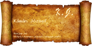 Kámán József névjegykártya